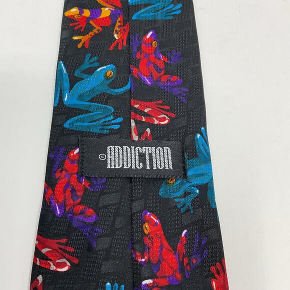 Vintage Addiction Novelty Art Tie Mens All Over Print Neon Tree Frogs Y2K 2000s - Picture 2 of 5